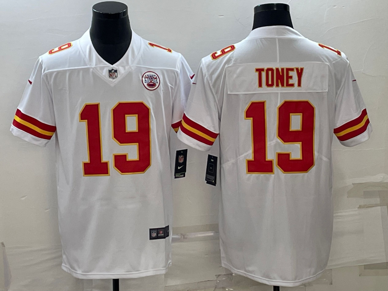Men's Kansas City Chiefs Kadarius Toney #19 White Jersey